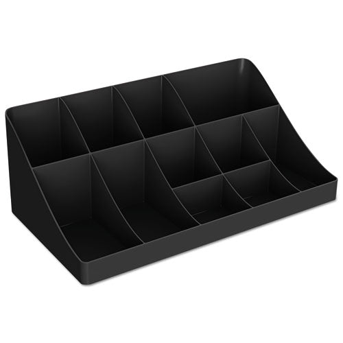 Image of Mind Reader 11-Compartment Coffee Condiment Organizer, 18.25 x 6.63 x 9.78, Black