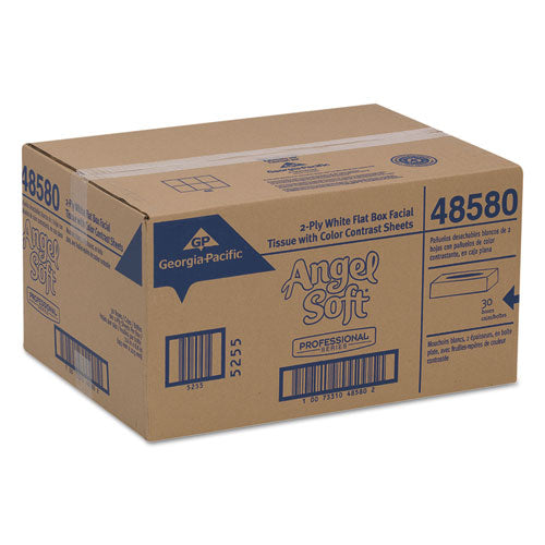 Image of Georgia Pacific® Professional Premium Facial Tissues in Flat Box, 2-Ply, White, 100 Sheets, 30 Boxes/Carton