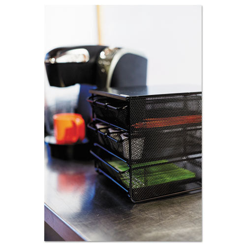 Image of Safco® 3 Drawer Hospitality Organizer, 7 Compartments, 11.5 x 8.25 x 8.25, Black