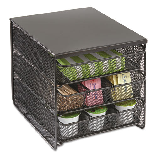 Image of Safco® 3 Drawer Hospitality Organizer, 7 Compartments, 11.5 x 8.25 x 8.25, Black