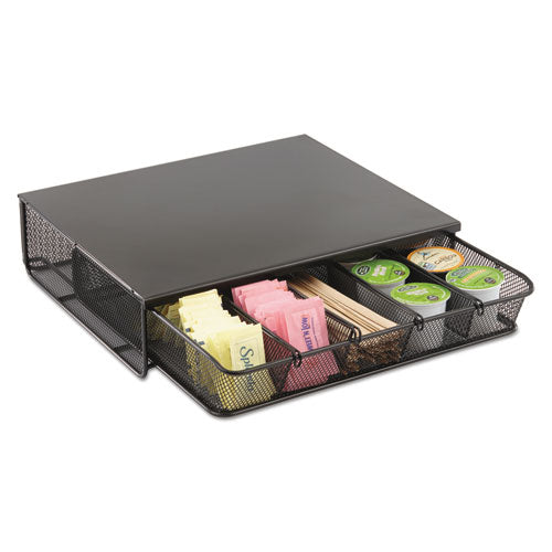 Image of Safco® One Drawer Hospitality Organizer, 5 Compartments, 12.5 x 11.25 x 3.25, Black