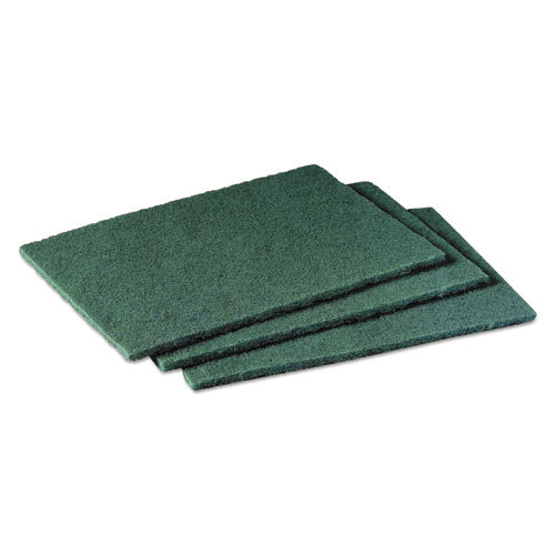 Image of Scotch-Brite PROFESSIONAL Commercial Scouring Pad 96, 6 X 9, Green, 10/pack