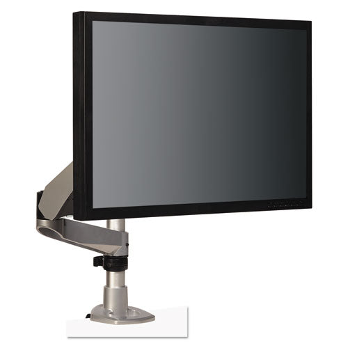 Image of 3M Dual-Swivel Monitor Arm, 360 Degree Rotation, +15 Degree/-90 Degree Tilt, 180 Degree Pan, Black/Gray, Supports 30 lbs