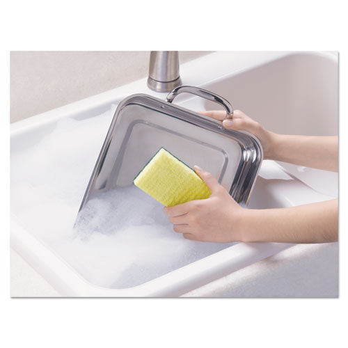 Image of Scotch-Brite® Heavy-Duty Scrub Sponge, 4.5 X 2.7, 0.6" Thick, Yellow/green, 3/pack