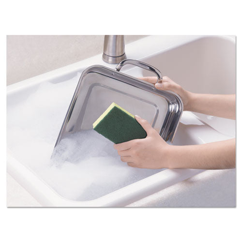 Image of Scotch-Brite® Heavy-Duty Scrub Sponge, 4.5 X 2.7, 0.6" Thick, Yellow/green, 3/pack