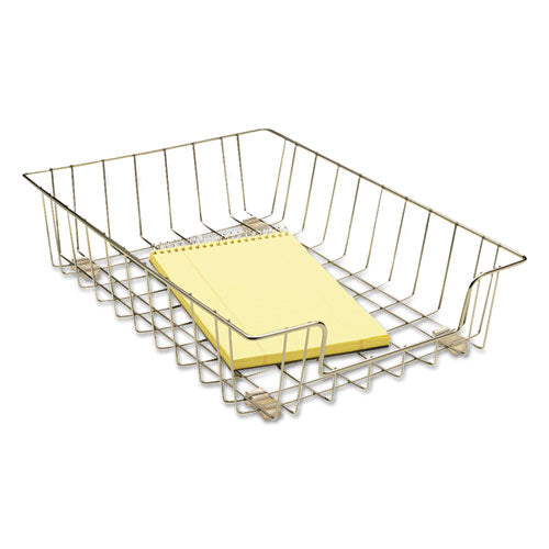 Image of Fellowes® Wire Desk Tray Organizer, 1 Section, Letter Size Files, 10" X 14.13" X 3", Silver