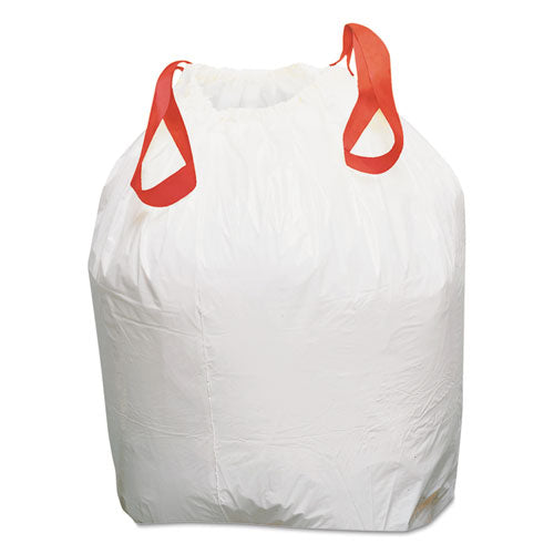 Image of Draw 'n Tie® Heavy-Duty Trash Bags, Drawstring, 13 gal, 24.5" x 27.38", White, 50 Bags/Roll, 4 Rolls/Box