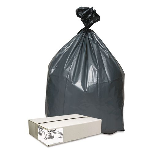 Image of Platinum Plus® Can Liners, 33 gal, 1.35 mil, 33" x 40", Gray, 10 Bags/Roll, 5 Rolls/Carton