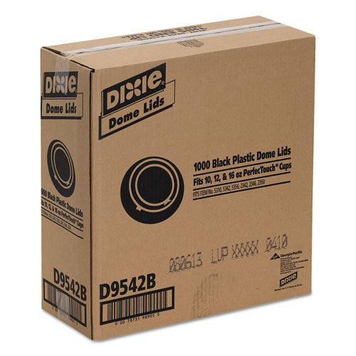 Image of Dixie® Drink-Thru Lids, Fits 10 oz to 20 oz Hot Cups, Plastic, Black, 1,000/Carton