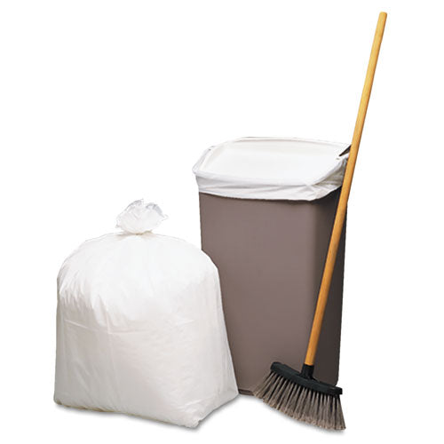 Image of Earthsense® Commercial Linear-Low-Density Recycled Tall Kitchen Bags, Open-Face, 13 gal, 24" x 33", White, 15 Bags/Roll, 10 Rolls/Box