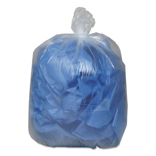 Image of Earthsense® Commercial Linear Low Density Clear Recycled Can Liners, 45 gal, 1.5 mil, 40" x 46", Clear, 10 Bags/Roll, 10 Rolls/Carton
