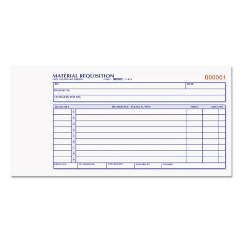 Image of Rediform® Material Requisition Book, Two-Part Carbonless, 7.88 x 4.25, 50 Forms Total