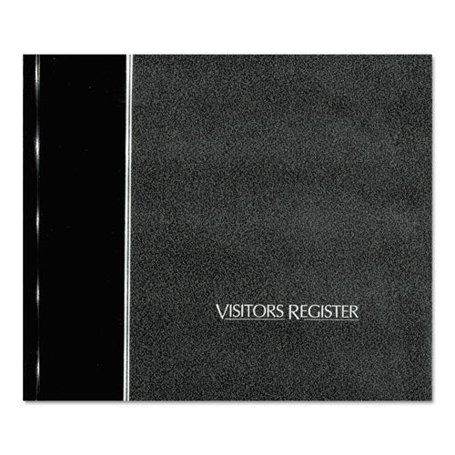 Image of National® Hardcover Visitor Register Book, Black Cover, 9.78 X 8.5 Sheets, 128 Sheets/book