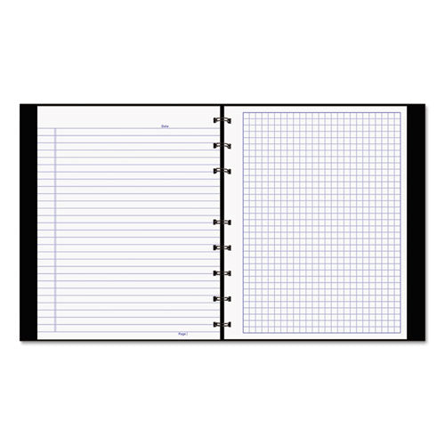 Image of Blueline® NotePro Quad Notebook, Data/Lab-Record Format with Narrow and Quadrille Rule Sections, Black Cover, (96) 9.25 x 7.25 Sheets