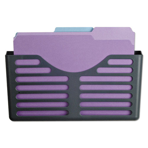 Image of Officemate VerticalMate Cubicle Wall File Pocket, Plastic, Letter Size, 11.5" x 2" x 9", Slate Gray