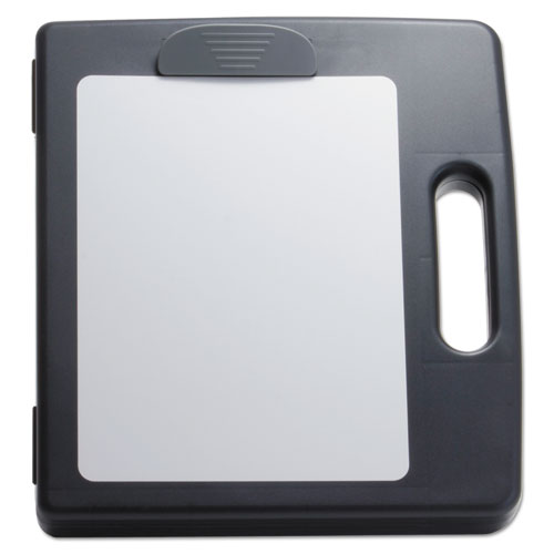 Image of Officemate Portable Dry Erase Clipboard Case, 0.5" Clip Capacity, Holds 8.5 x 11 Sheets, Charcoal