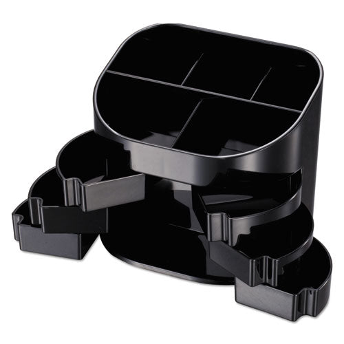Image of Officemate Double Supply Organizer, 11-Compartments, 6 Drawers, Plastic, 6.5 x 4.75 x 5.75, Black