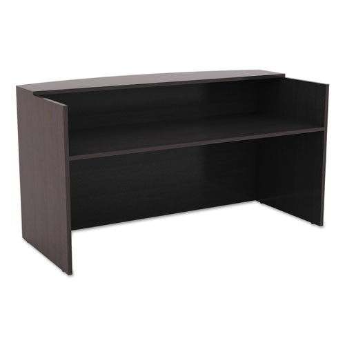 Image of Alera® Alera Valencia Series Reception Desk With Transaction Counter, 71" X 35.5" X 29.5" To 42.5", Espresso