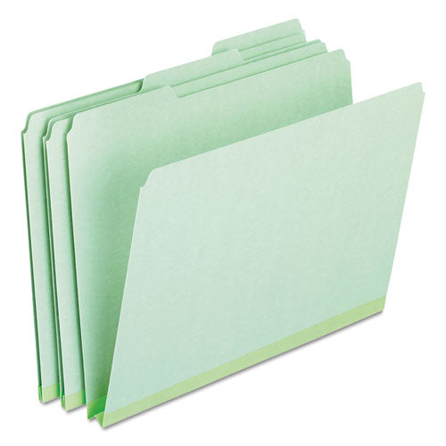 Image of Pendaflex® Pressboard Expanding File Folders, 1/3-Cut Tabs: Assorted, Letter Size, 1" Expansion, Green, 25/Box