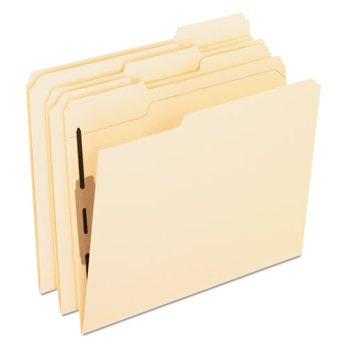 Image of Pendaflex® Manila Fastener Folders with Bonded Lesspace Fasteners, 2 Fasteners, Letter Size, Manila Exterior, 50/Box