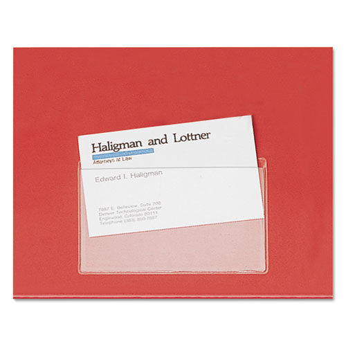Image of Cardinal® HOLD IT Poly Business Card Pocket, Top Load, 3.75 x 2.38, Clear, 10/Pack
