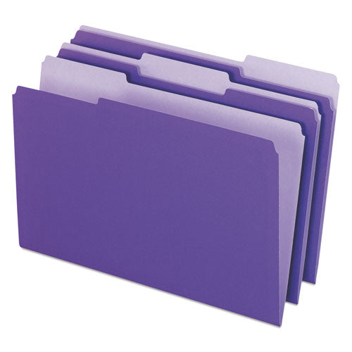 Image of Pendaflex® Interior File Folders, 1/3-Cut Tabs: Assorted, Legal Size, Violet, 100/Box