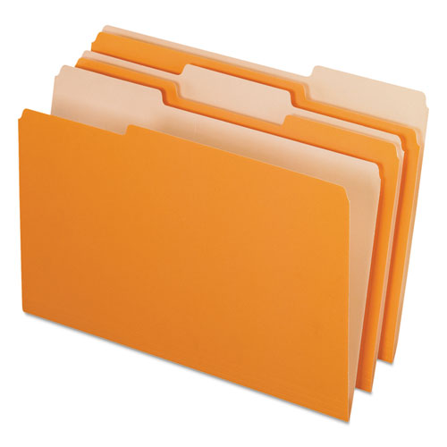 Image of Pendaflex® Interior File Folders, 1/3-Cut Tabs: Assorted, Legal Size, Orange, 100/Box