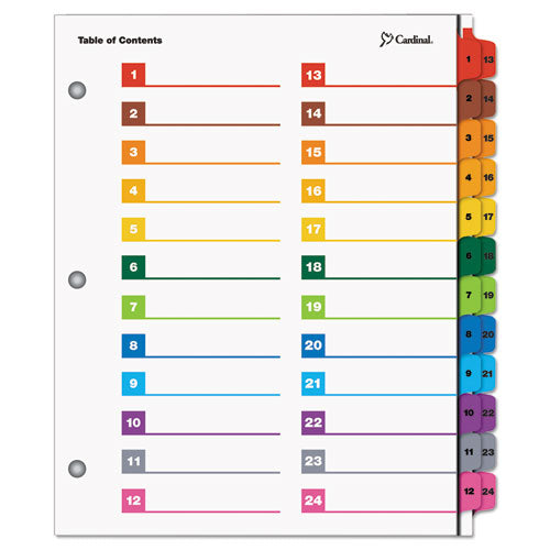 Image of Cardinal® Onestep Printable Table Of Contents And Dividers - Double Column, 24-Tab, 1 To 24, 11 X 8.5, White, 1 Set