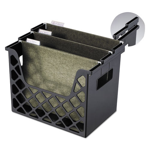 Image of Officemate Recycled Desktop File Organizer, 3 Sections, Letter Size Files, 13.25" X 8.63" X 10.75", Black