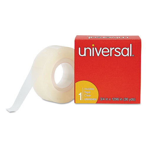 Image of Universal® Invisible Tape, 1" Core, 0.75" X 36 Yds, Clear, 12/pack