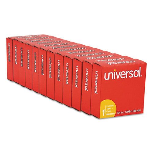 Image of Universal® Invisible Tape, 1" Core, 0.75" X 36 Yds, Clear, 12/pack