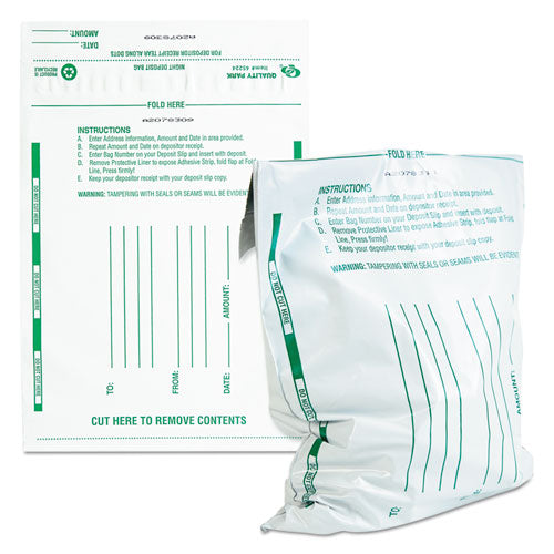 Image of Quality Park Poly Night Deposit Bags With Tear-Off Receipt, 10 X 13, White, 100/pack