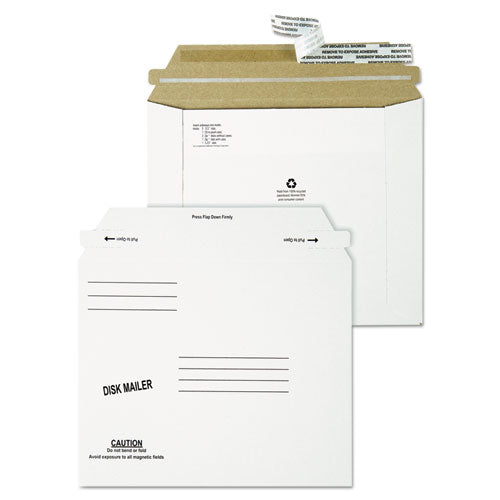 Image of Quality Park Economy Disk/CD Mailer for CDs/DVDs, Square Flap, Redi-Strip Adhesive Closure, 7.5 x 6.06, White, 100/Carton