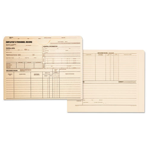 Image of Quality Park Employee Record Jacket, Straight Tab, Letter Size, Manila, 100/box