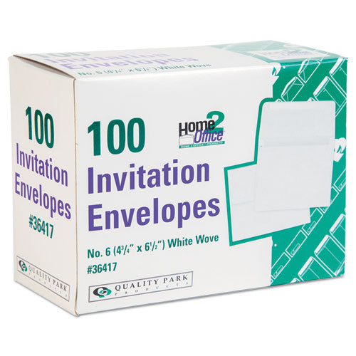 Image of Quality Park Greeting Card/invitation Envelope, A-6, Square Flap, Gummed Closure, 4.75 X 6.5, White, 100/box