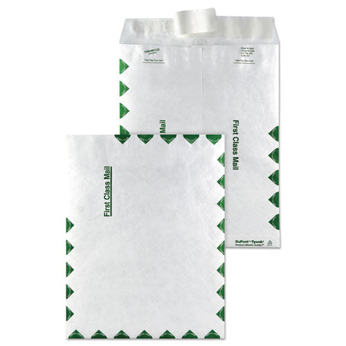 Image of Survivor® Lightweight 14 lb Tyvek Catalog Mailers, First Class, #10 1/2, Commercial Flap, Redi-Strip Closure, 9 x 12, White, 100/Box