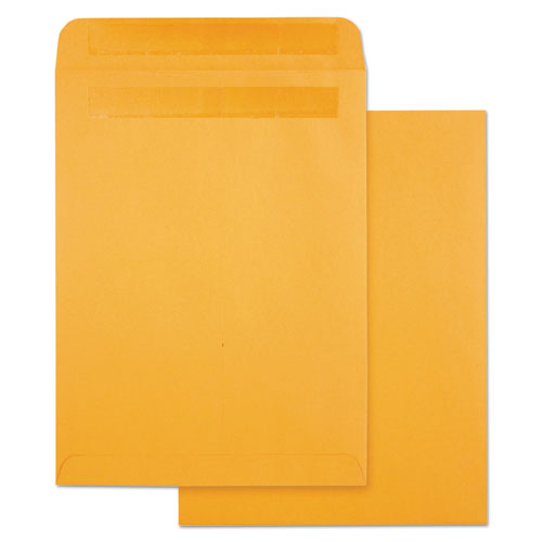 Image of Quality Park High Bulk Self-Sealing Envelopes, #10 1/2, Cheese Blade Flap, Redi-Seal Adhesive Closure, 9 x 12, Brown Kraft, 100/Box