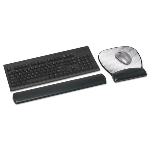 Image of 3M Antimicrobial Gel Large Mouse Pad with Wrist Rest, 9.25 x 8.75, Black