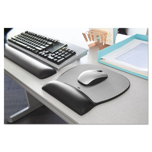 Image of 3M Antimicrobial Gel Large Mouse Pad with Wrist Rest, 9.25 x 8.75, Black