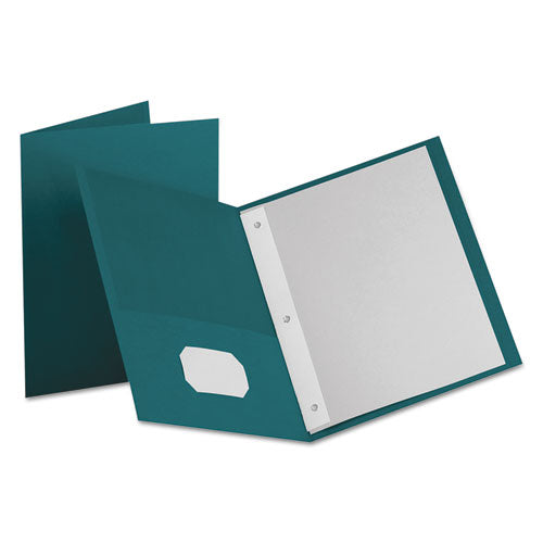 Image of Oxford Twin-Pocket Folders With 3 Fasteners, 0.5" Capacity, 11 X 8.5, Teal, 25/box