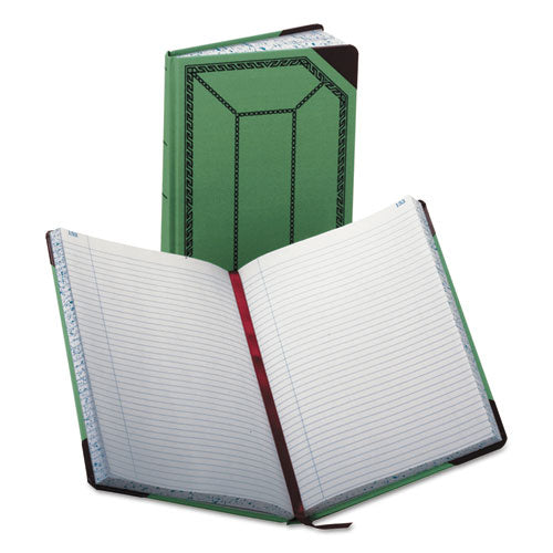 Image of Boorum & Pease® Account Record Book, Record-Style Rule, Green/black/red Cover, 12.13 X 7.44 Sheets, 300 Sheets/book