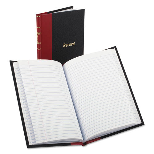Image of Boorum & Pease® Record And Account Book With Red Spine, Custom Rule, Black/red/gold Cover, 7.5 X 5 Sheets, 144 Sheets/book