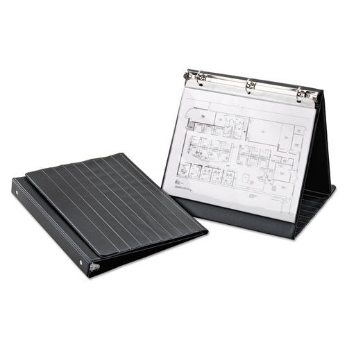 Image of Cardinal® Easel Round Ring Binder, 3 Rings, 1" Capacity, 11 X 8.5, Black