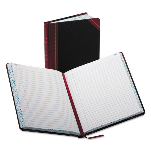 Image of Boorum & Pease® Account Record Book, Record-Style Rule, Black/red/gold Cover, 9.25 X 7.31 Sheets, 300 Sheets/book