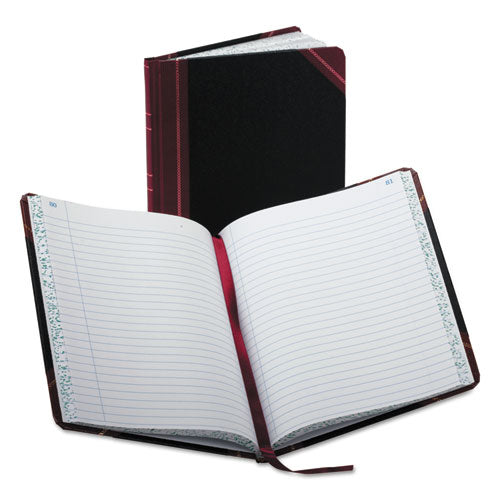 Image of Boorum & Pease® Account Record Book, Record-Style Rule, Black/maroon/gold Cover, 9.25 X 7.31 Sheets, 150 Sheets/book