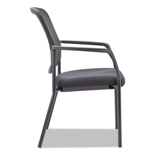 Image of Alera® Alera Elusion Series Mesh Back Stacking Guest Chair, 26" x 25.6" x 36.2", Black Seat, Black Back, Black Base