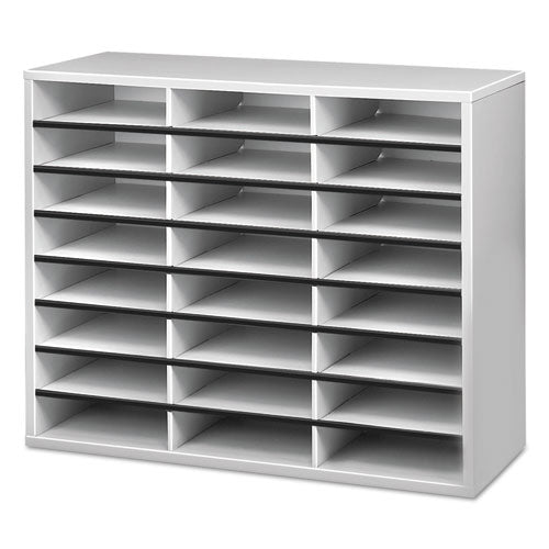 Image of Fellowes® Literature Organizer, 24 Letter Compartments, 29 x 11.88 x 23.44, Dove Gray