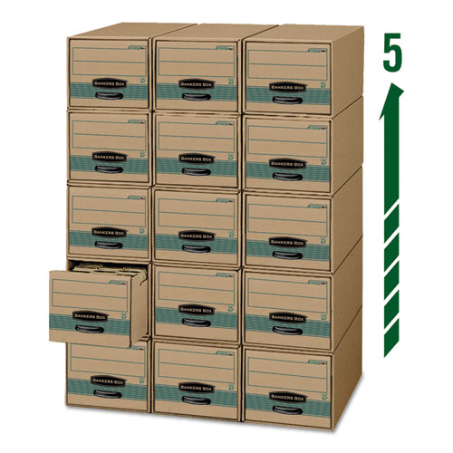 Image of Bankers Box® Stor/drawer Steel Plus Extra Space-Savings Storage Drawers, Letter Files, 14" X 25.5" X 11.5", Kraft/green, 6/carton