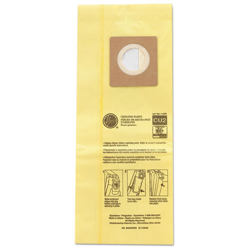 Image of Hoover® Commercial Hushtone Vacuum Bags, Yellow, 10/pack