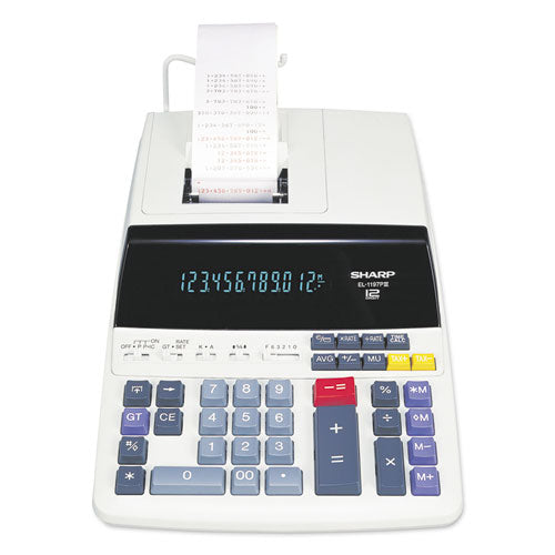 Image of Sharp® El1197piii Two-Color Printing Desktop Calculator, Black/red Print, 4.5 Lines/sec